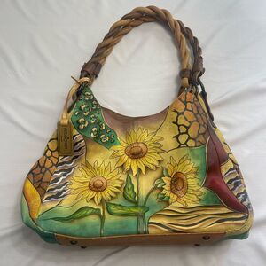 Anuschka Multicolor Sunflower Shoulder Bag